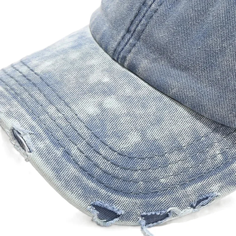 Distressed Denim Cap