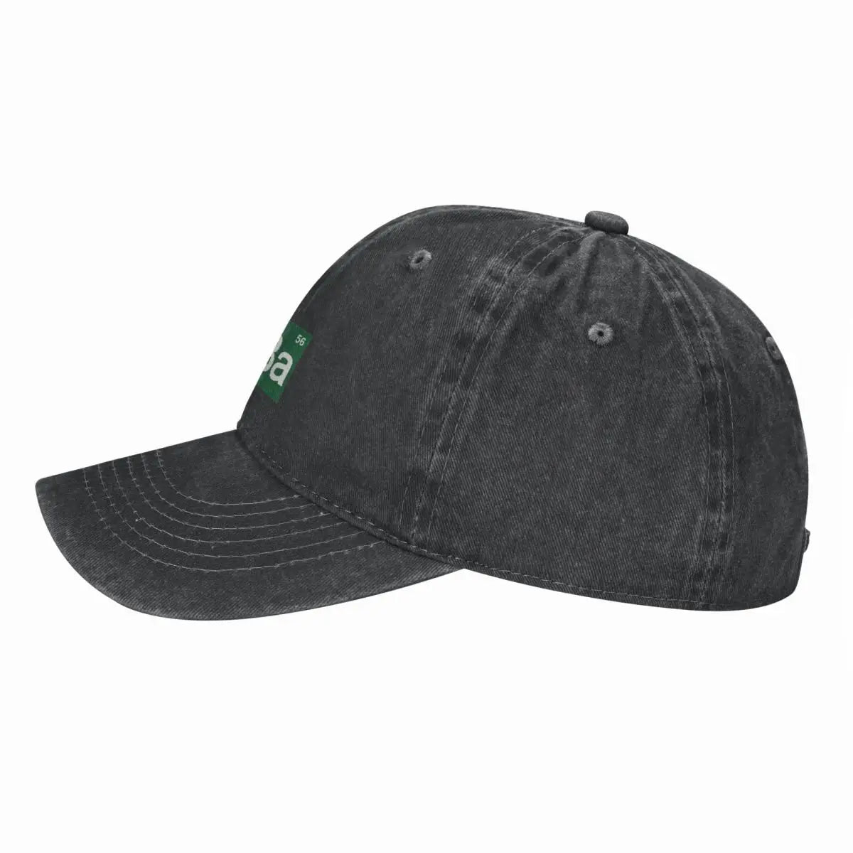Black cotton cap, with Br and Ba periodic table symbols
