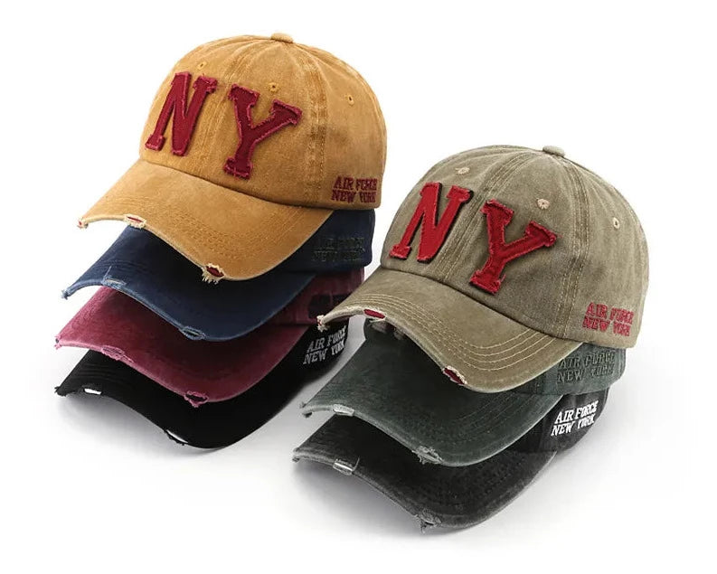 "NY" Distressed Cap
