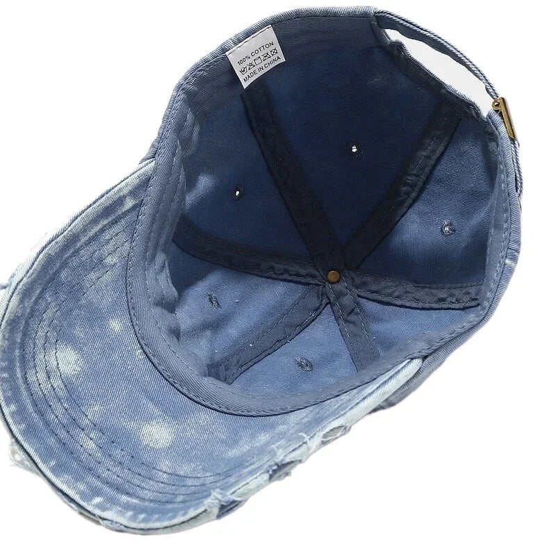 Distressed Denim Cap