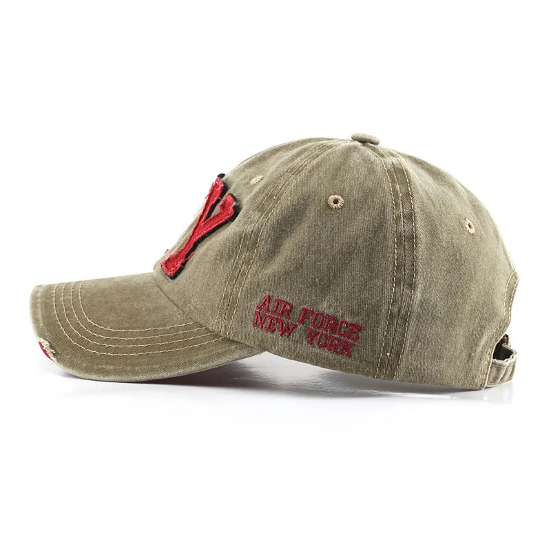 "NY" Distressed Cap