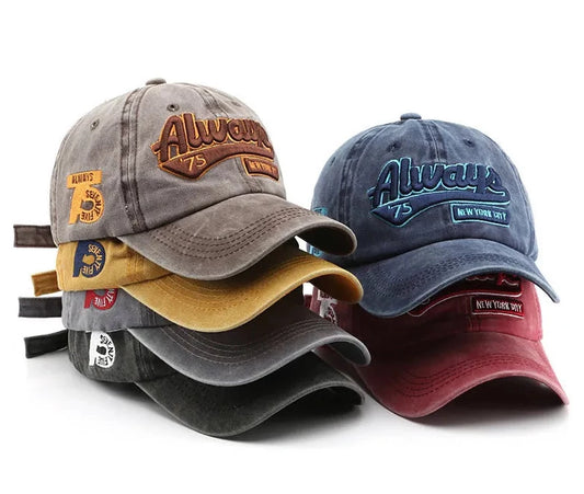Letter Embroidery Vintage Cap
